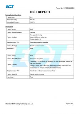 EK IP66 TESTING վկայական